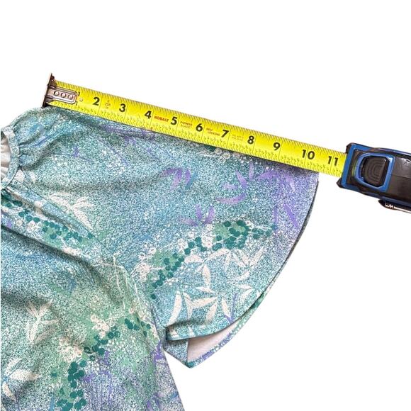 Vintage Teddi Floral Batwing Blouse – Tie Neck Cottagecore - Picture 8 of 10